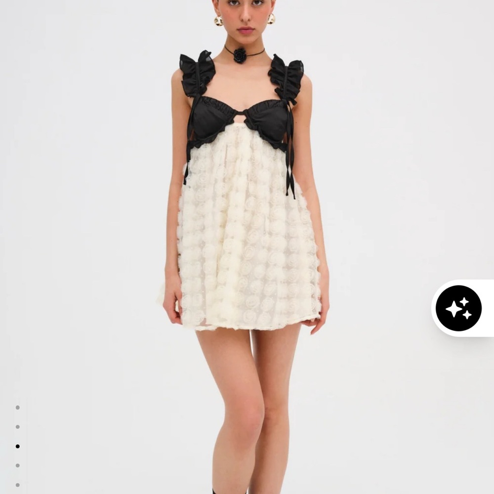 For Love And Lemons Cream and Black Dress